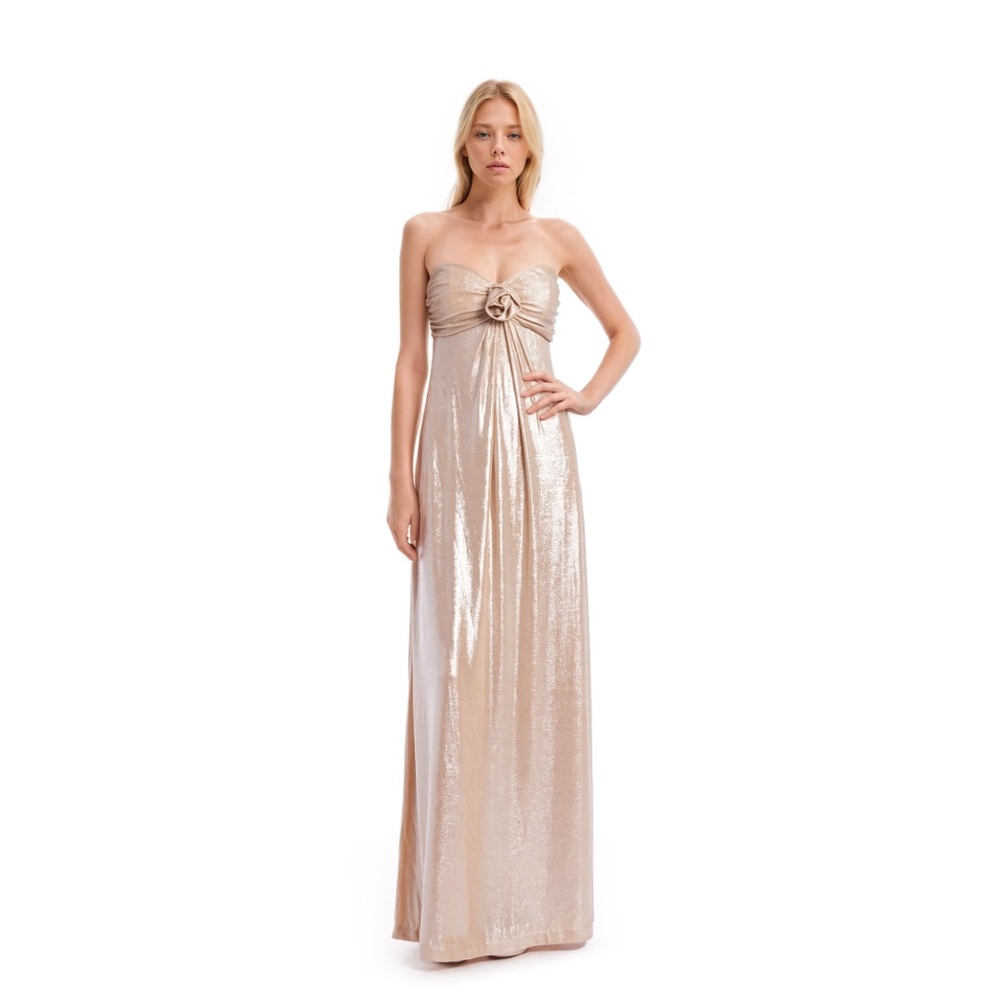 BADGLEY MISHKA JEWEL Gold Evening Gown/prom dress